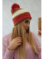 Women's cap Kinga K297 (Lapės spalva)+ (Šviesi) (Chaki) + (Šilko spalva)