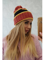 Women's cap Kinga K297 (Lapės spalva) + (Garstyčių) + (Juoda)