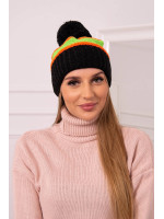 Women's cap Kinga K297 (Juoda) + (Neoninė) (Žalia) + (Oranžinė)