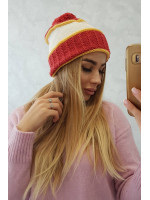 Women's cap Kinga K297 (Lapės spalva) + (Garstyčių) + (Šilko spalva)