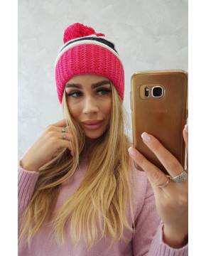 Women's cap Kinga K297 (Rožinė) (Neoninė) + (Tamsiai mėlyna)