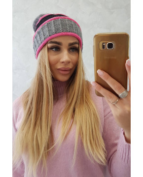 Women's cap Kinga K297 (Tamsi) (Pilka) + (Juoda)