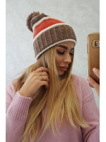 Women's cap Kinga K297 (Kapučino)+(Lapės spalva)