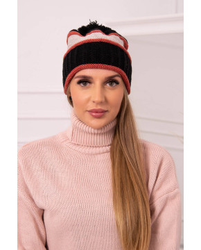 Women's cap Kinga K297 (Juoda) + (Tamsi) (Rožinė) + (Smėlio spalva) Women's cap Kinga K297 (Juoda) + (Tamsi) (Rožinė) + (Smėlio spalva)