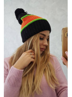 Women's cap Kinga K297 (Juoda) + (Oranžinė) + (Neoninė) (Žalia)