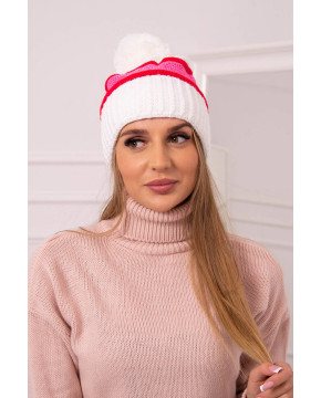 Women's cap Kinga K297 (Balta) + (Raudona) + (Šviesi) (Rožinė)