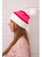 Women's cap Kinga K297 (Balta) + (Raudona) + (Šviesi) (Rožinė)