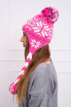 Kepurė su kasytėmis Fabia K272 (tamsiai rožinės spalvos)