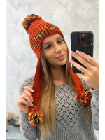 Women's long eared cap Nadia K321 (Lapės spalva)