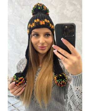 Women's long eared cap Nadia K321 (Juoda)