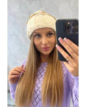 Women's cap Feba K330 (Šilko spalva)+(Neoninė) (Žalia)