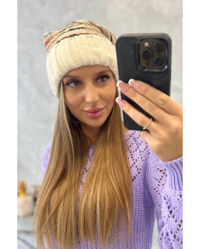 Women's cap Feba K330 (Šilko spalva)+(Smėlio spalva)