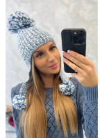 Women's long eared cap Emma K343 (Mėlyna)