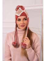 Women's long eared cap Eunika K322 (Lapės spalva)