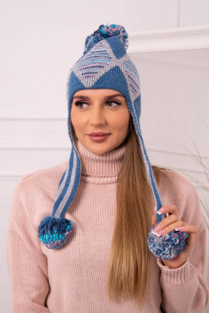 Women's long eared cap Eunika K322 (Mėlyna)