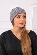 Women's cap Samara K346 grey+(Juoda)