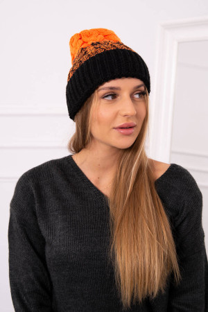 Women's cap Samara K346 (Juoda)+(Oranžinė) (Neoninė)