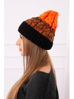 Women's cap Samara K346 (Juoda)+(Oranžinė) (Neoninė)