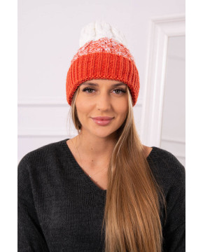 Women's cap Samara K346 (Lapės spalva)+(Balta)