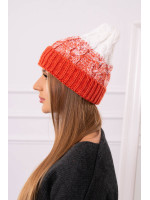 Women's cap Samara K346 (Lapės spalva)+(Balta)