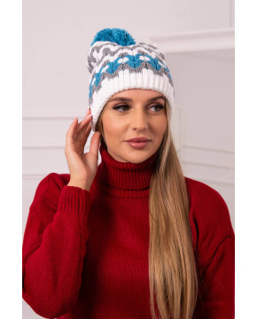 Women's cap Laila K283 (Balta)+grey+(Turkio spalva)