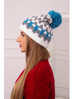 Women's cap Laila K283 (Balta)+grey+(Turkio spalva)