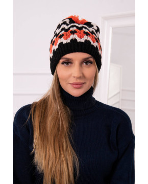 Women's cap Laila K283 (Juoda)+(Šviesi) (Smėlio spalva)