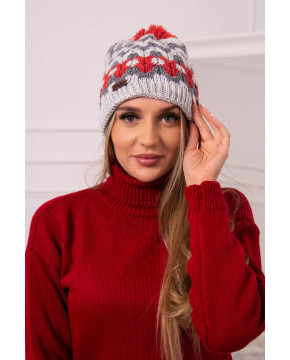 Women's cap Laila K283 (Šviesi) grey+(Grafito)