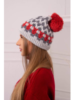 Women's cap Laila K283 (Šviesi) grey+(Grafito)