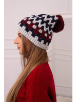 Women's cap Laila K283 grey+(Tamsiai mėlyna)