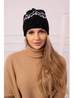 Women's cap Kira K374 (Juoda)+(Balta)