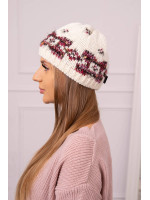 Women's cap Otylia K387 (Šilko spalva)+(Bordo)