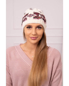 Women's cap Otylia K387 (Šilko spalva)+(Bordo)