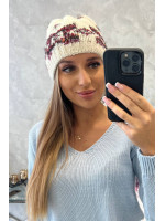 Women's cap Otylia K387 (Šilko spalva)+(Bordo)