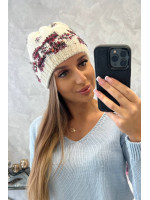 Women's cap Otylia K387 (Šilko spalva)+(Bordo)