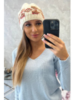 Women's cap Otylia K387 (Šilko spalva)+(Raudona)