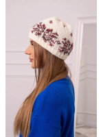 Women's cap Florencja K350 (Šilko spalva)+(Bordo)