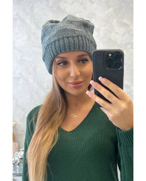 Women's cap Nastia K373 (Tamsiai pilka)