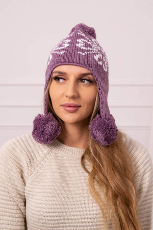 Women's long eared cap Balbina K381 (Violetinė)