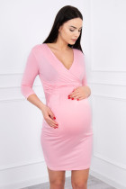 Suknelė su iškirpte nėščiosioms (Šviesiai rožinės spalvos)
