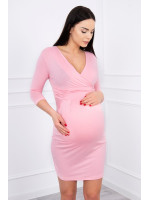 Suknelė su iškirpte nėščiosioms (Šviesiai rožinės spalvos)