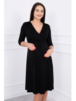 Suknelė su V formos iškirpte nėščiosioms (Juodos spalvos)
