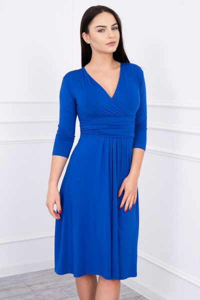 Suknelė su V formos iškirpte nėščiosioms (Mėlynos spalvos)