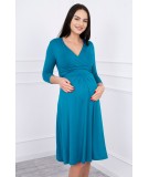 Suknelė su V formos iškirpte nėščiosioms (Mėlynos spalvos)