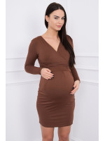 Suknelė su V formos iškirpte nėščiosioms (Rudos spalvos)