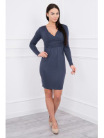 Suknelė su V formos iškirpte nėščiosioms (Grafito spalvos)