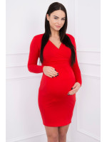 Suknelė su V formos iškirpte nėščiosioms (Raudonos spalvos)