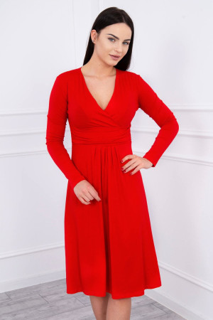 Suknelė su lengvai aptemta zona po krūtine (Raudona)