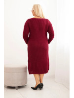 Kasdienė plus size dydžio suknelė su mohera (Bordo)