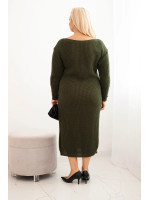 Kasdienė plus size dydžio suknelė su mohera (Chaki)